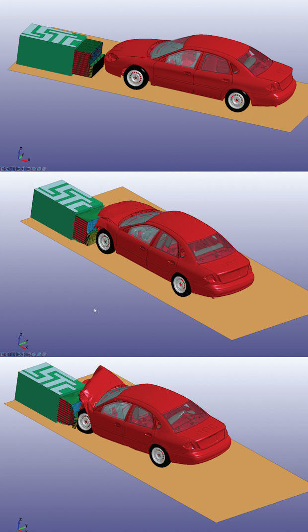 simulated car crash