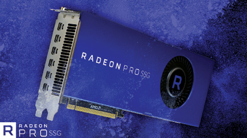 AMD recently introduced the Radeon Pro SSG, a professional-class GPU based on its VEGA architecture. Image courtesy of AMD.