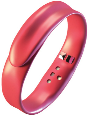 The Feel wristband’s built-in sensors can detect human emotions and mood. Image courtesy of Feel.
