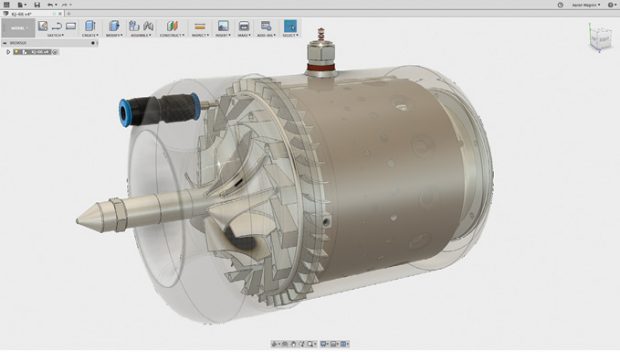 Fusion 360 was used in the design and validation of the microturbine used in many of the lessons. Image courtesy of Autodesk.