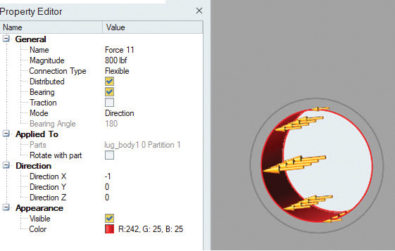 Fig. 6: Load screen picking and Property Editor window.