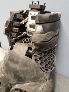 Crash dummy torso showing 3D-printed components. Image courtesy of Humanetics.